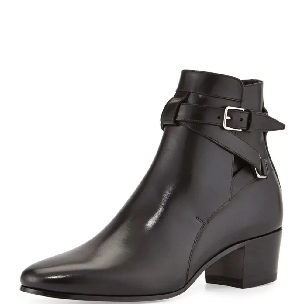 NIB Saint Laurent Blake Jodhpur Strap Ankle Boots - Picture 13 of 15